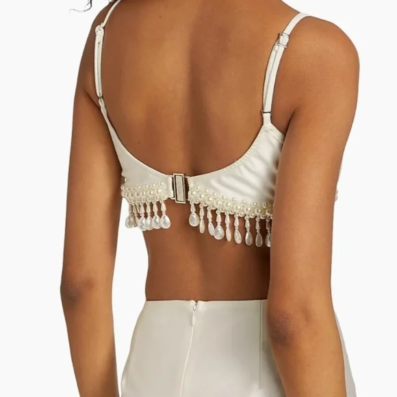 SOLD PatBO Hand-Beaded Jersey Crop Top - Picture 2 of 9